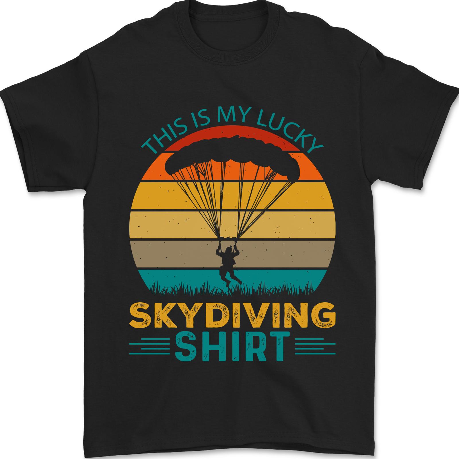 My Lucky Skydiving Funny Skydiver Mens T-Shirt 100% Cotton L