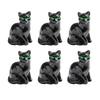 6Pcs Mini Resin Cats Glow-in-the-Dark Transparent Kitten Ornaments Miniature Cat Figurines for Fairy Garden Decor Micro Landscapes Crafts
