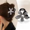 Elegante Große Perlenblumen Haarspangen für Frauen Koreanisch Glänzender Kristall Schwarze Haarklammern Haarnadel Mädchen Kopfschmuck Accessoires