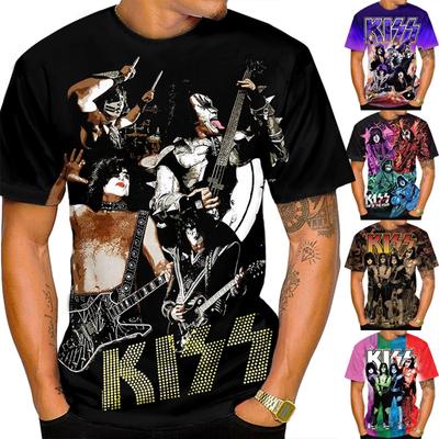 Men's Hip-hop 3D Printed Color Casual and Comfortable Summer Fashion Trend Personalized Short Sleeved T-shirt