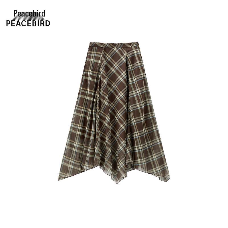 PEACEBIRD A3GFF3265 Irregular High Waist Midi Skirt XS