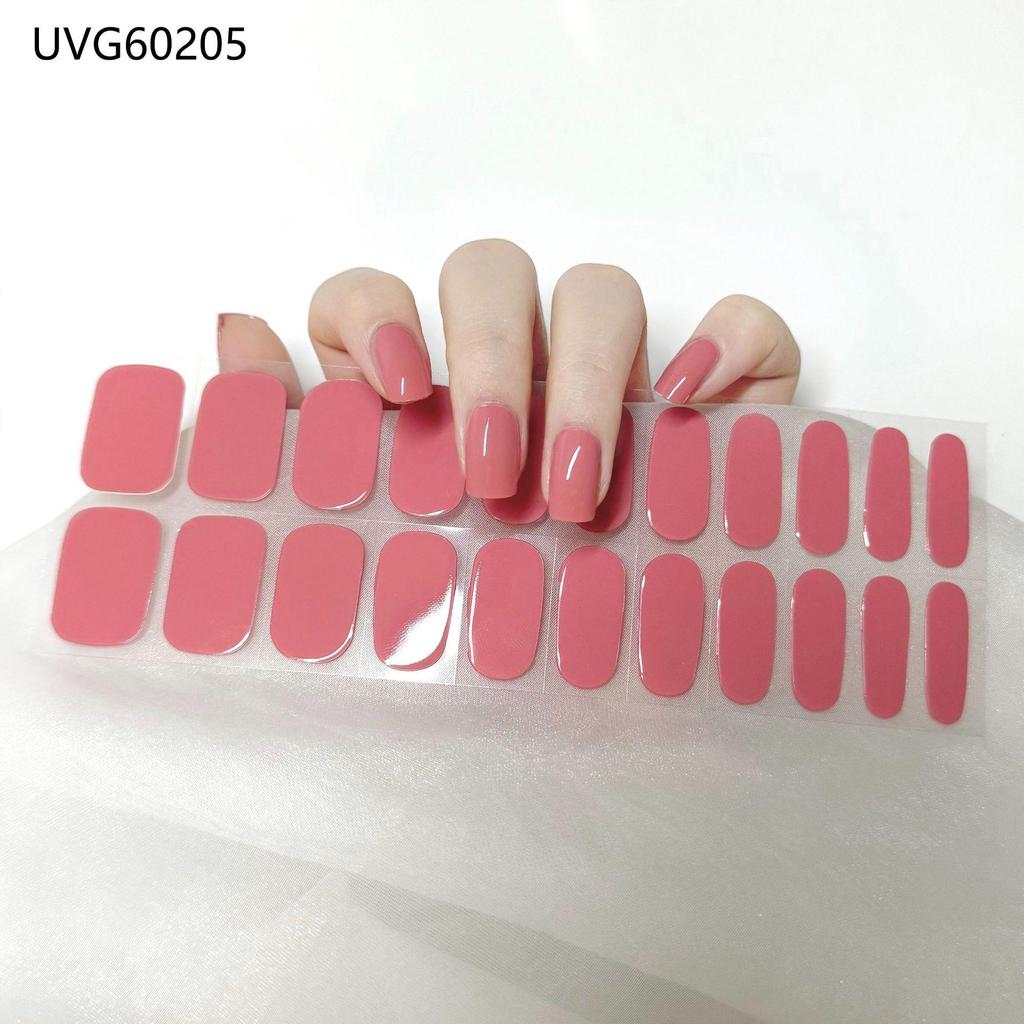 Transparent Nude UV Gel Nail Art Stickers: Semi-Cured, Semi-Baked Manicure Sheets