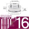 60-Teeth 5M Timing Pulley, T-Slot Width 16/21/27mm, BF Type Stepped with Machined Hole 6-20mm