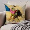 Spanish Running of the Bulls Cushion Cover Pillowcase Antidustmite Invisible Zipper Short Plush Sofa Cushion