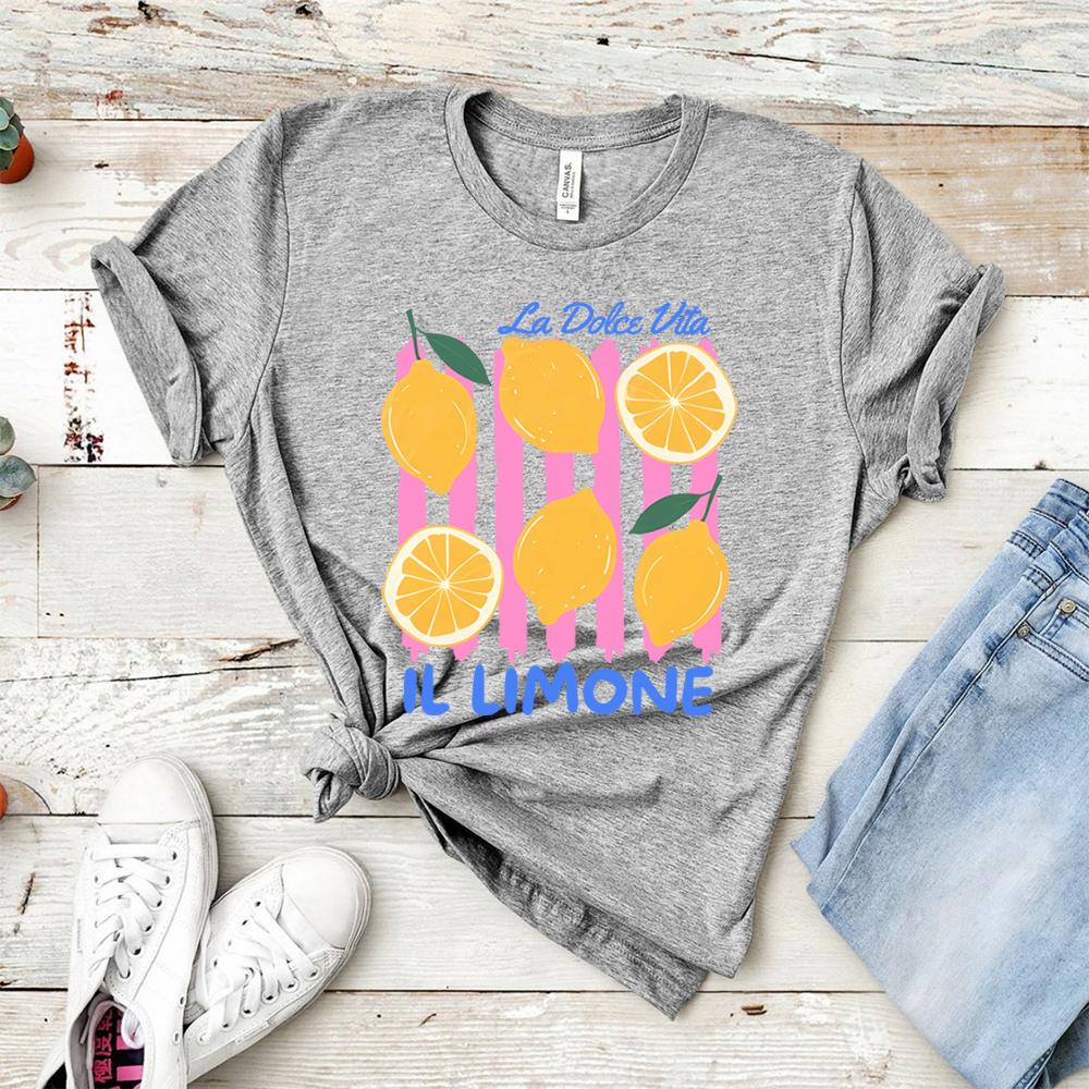 Limoncello La Dolce Vita Tee Cute Lemon Shirt Amalfi Coast Italy Tshirt Summer Coastal Aesthetic Clothing Kawaii Vacation Tops