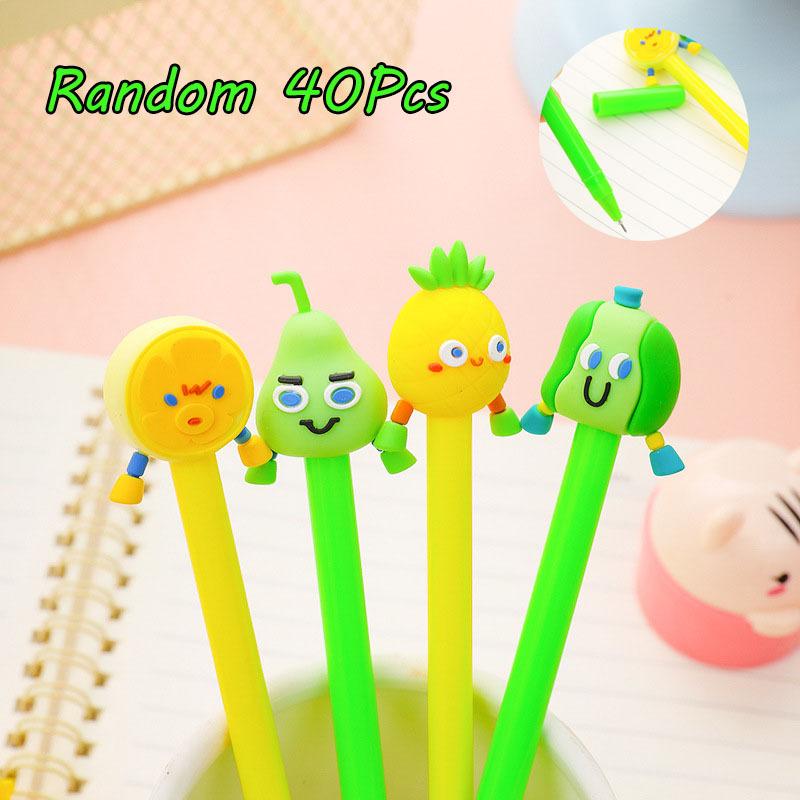 

40Pcs Cute and Funny Kawaii Fruit and Vegetable Pen Cartoon Neutral Pen Creative Stationery Office Water-based Pen Learning Supplies Random style 40Pcs