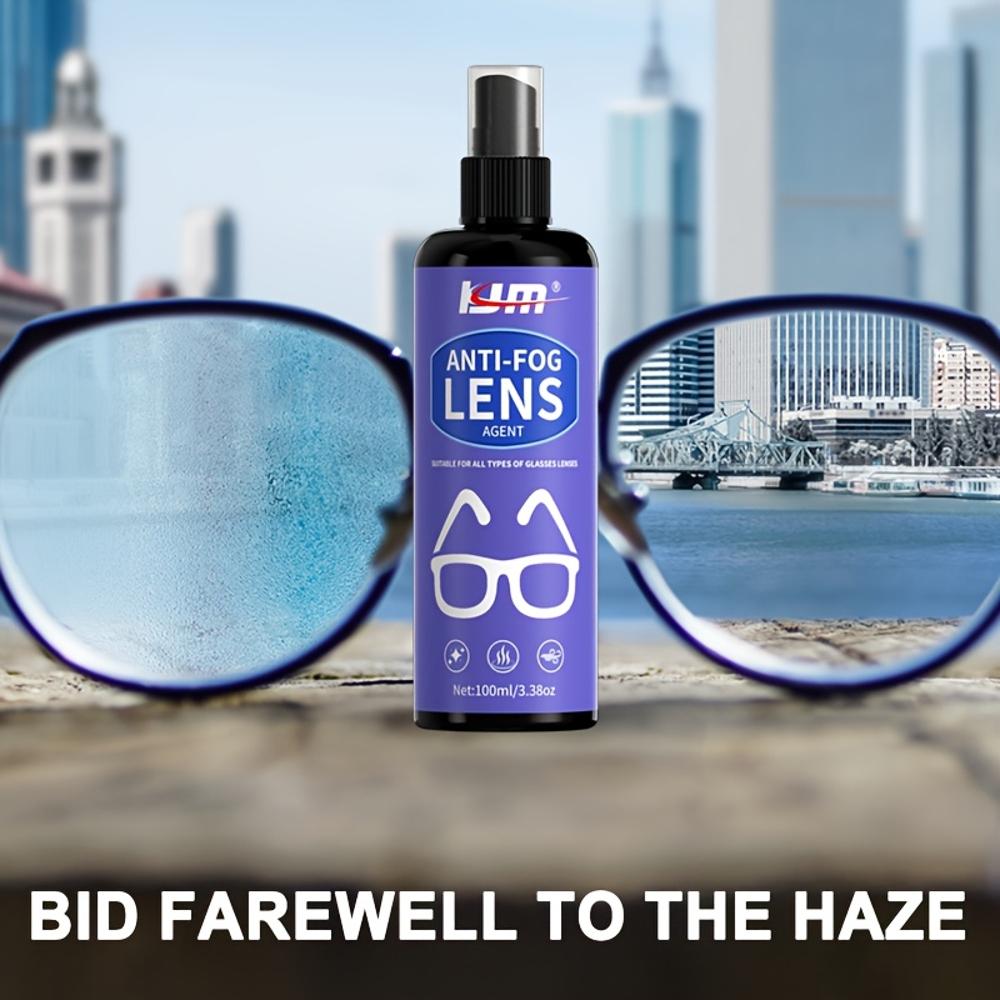 KJM Anti-Fog Solution for Glasses & Swimming Goggles - Clear Vision Restorer, Protective Eyewear Cleaner, Fit for All Glasses, S