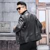 Leather Jacket First Layer Cowhide Jacket Trendy Men Fashion Locomotive Fur Jacket