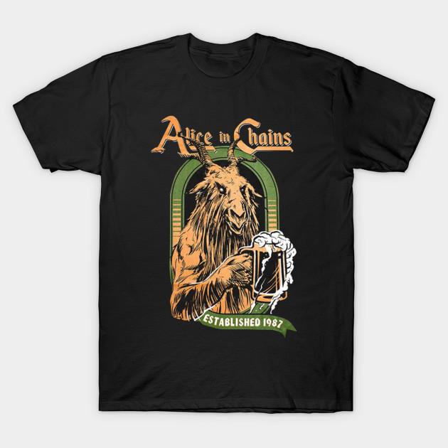 

Men Black Print T-shirt Alice In Chains No-Cut Transfer Paper Print Cotton Tshirt 4XL чорний