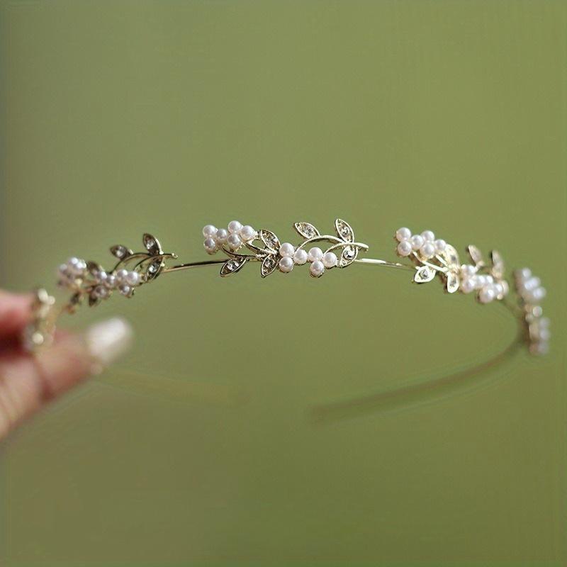 2025 Nádherná elegantní perleťová čelenka do vlasů Květinová čelenka Ženy Dívčí obruč Sladké Roztomilé pokrývky hlavy Vlasové doplňky