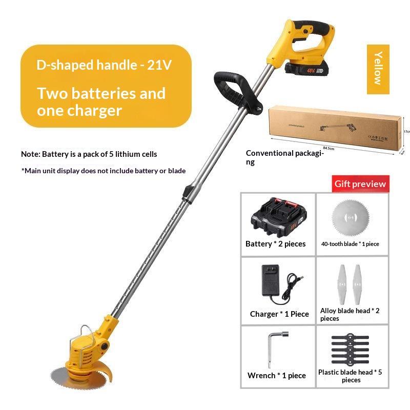 Cordless Electric Grass Trimmer Lightweight Rechargeable Lithium Battery Adjustable Handle for Backyard Garden Care