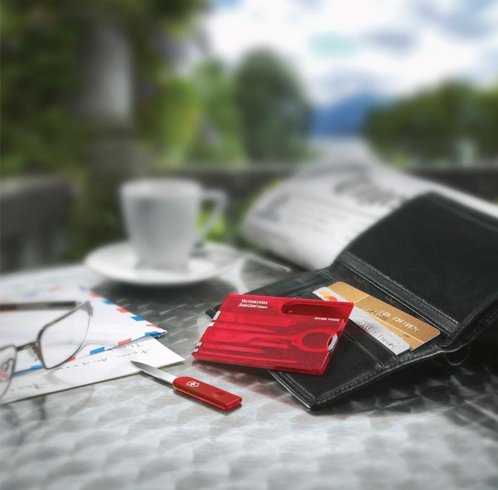 Victorinox Swiss Card Classic Translucent Red Swiss Army Knife Multifunctional Stationery Stationery Scissors Ballpoint Pen Included Swiss Made