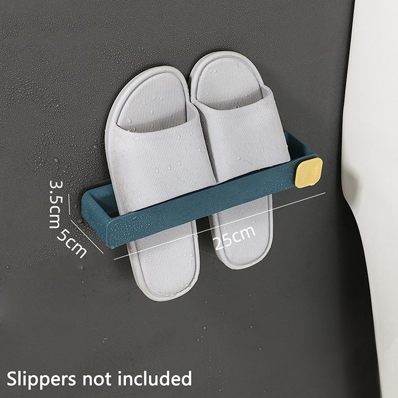 

Настенная полка для тапочек для ванной без сверления - 1-ярусная компактная вешалка для обуви, подвесной органайзер, установка без сверления