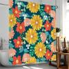Green Plants Shower Curtain Tropical Leaves Cactus Succulent Flower Botanical Bathroom Decor Polyester Bathtub Curtain With Hook