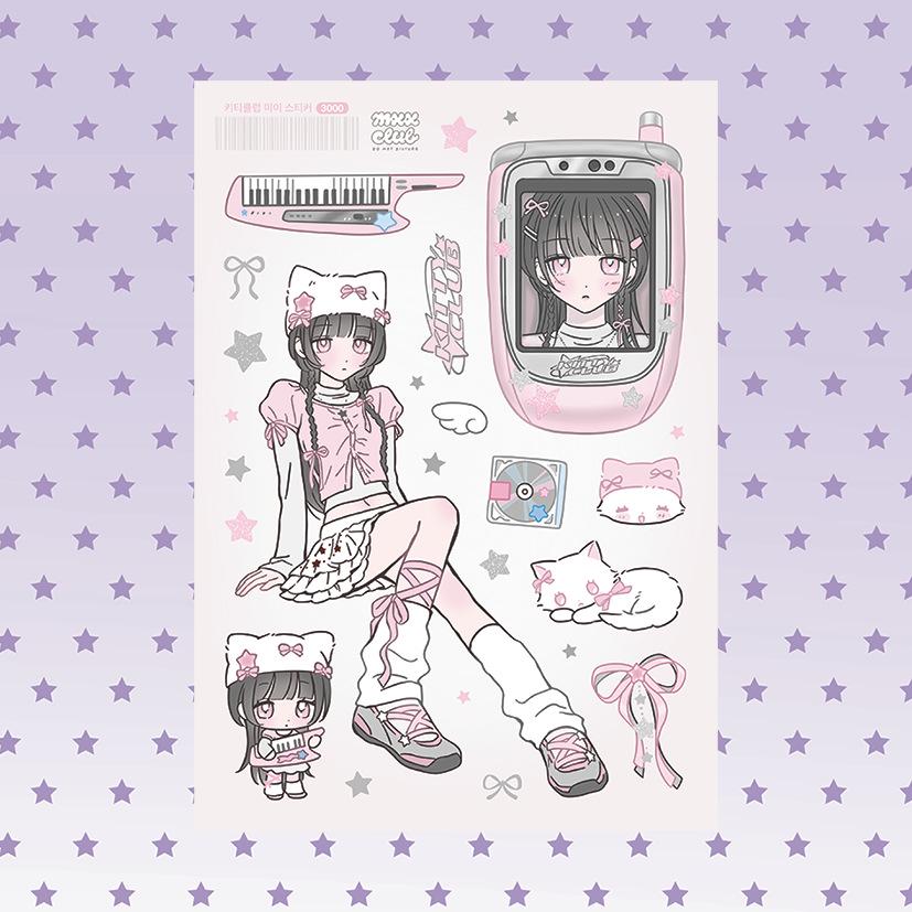 

Корейские милые наклейки с персонажами девочек - Сладкое и креативное DIY украшение