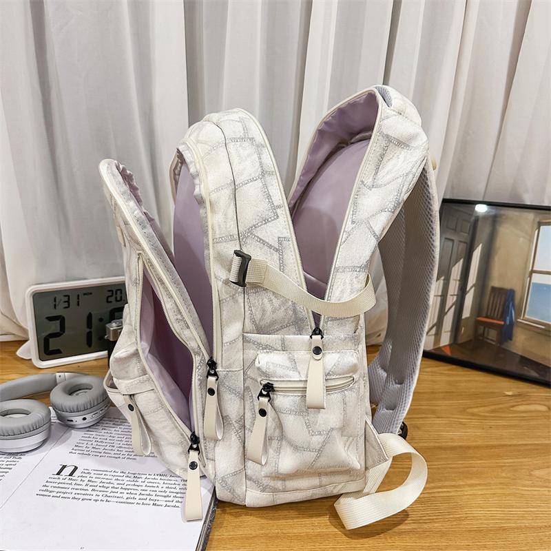 Stone Texture Pattern Student's Schoolbag Large Capacity Unisex Backpack
