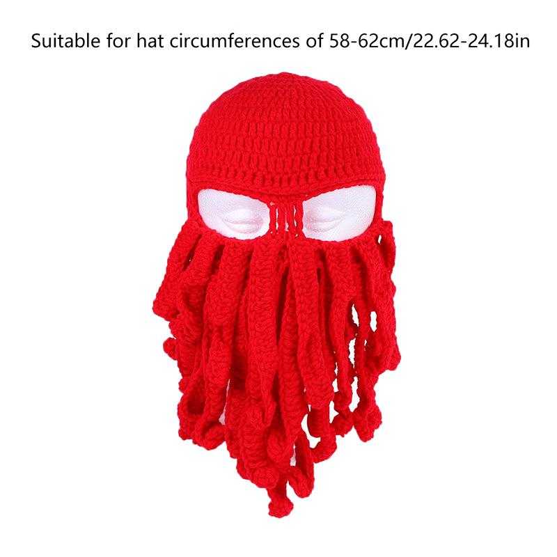 Tentacle Octopus Cotton Hat Crazy Party Squid Hat Balaclava Hat Winter Warm Hat Knitted Octopus Hat Unique Cosplay Prop