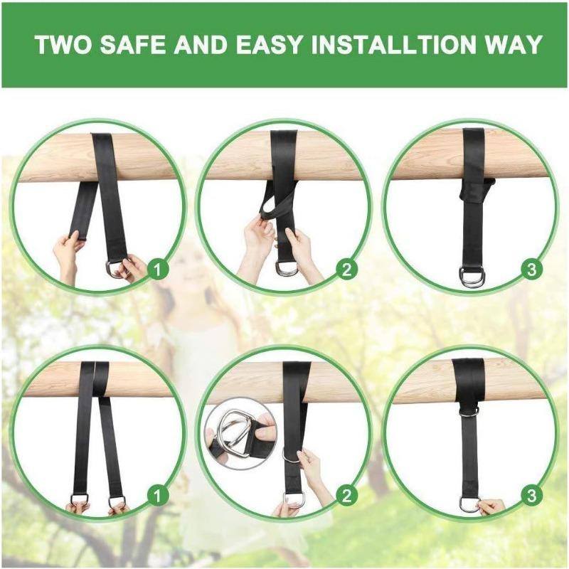 2 PCS Tree Swing Hanging Kit 5ft Swing Straps Holds 2200 Lbs with 2 Safer Lock Snaps Perfect for Swing Seat, Plank, Hammock