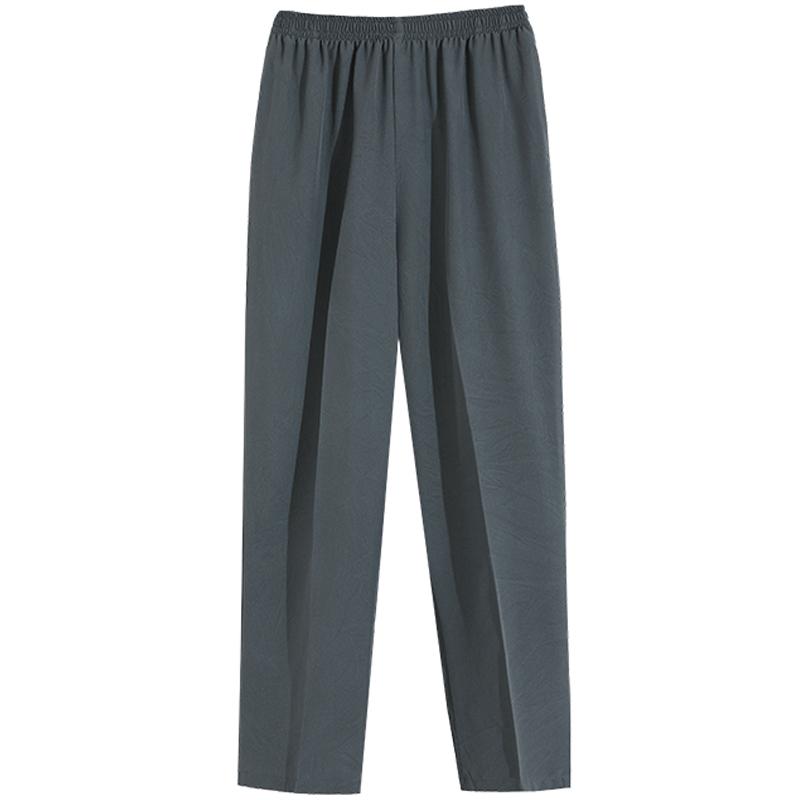 Women's Summer Thin Straight Pants Solid Color Black Trousers Summer High Waist Pants