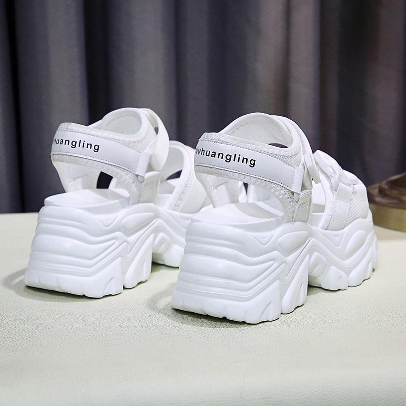 Fashion 2025 Summer Wedges Sandals 8cm Ladies Beach Slippers High Heel Sandals Women Casual Shoes Platform Chunky Shoes Sandalias Mujer