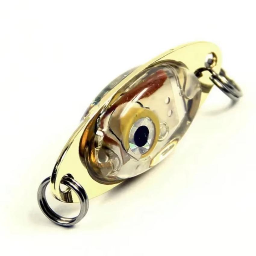 1 Pcs Mini Fishing Lure LED Light Deep Drop Underwater Eye Shape Fishing Squid Fishing Bait Luminous Lure for Attracting Fish