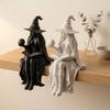 Con Palla Libro Strega di Halloween Sitter per Scaffale Palla di Cristallo Statua di Strega Decorazione per Libreria