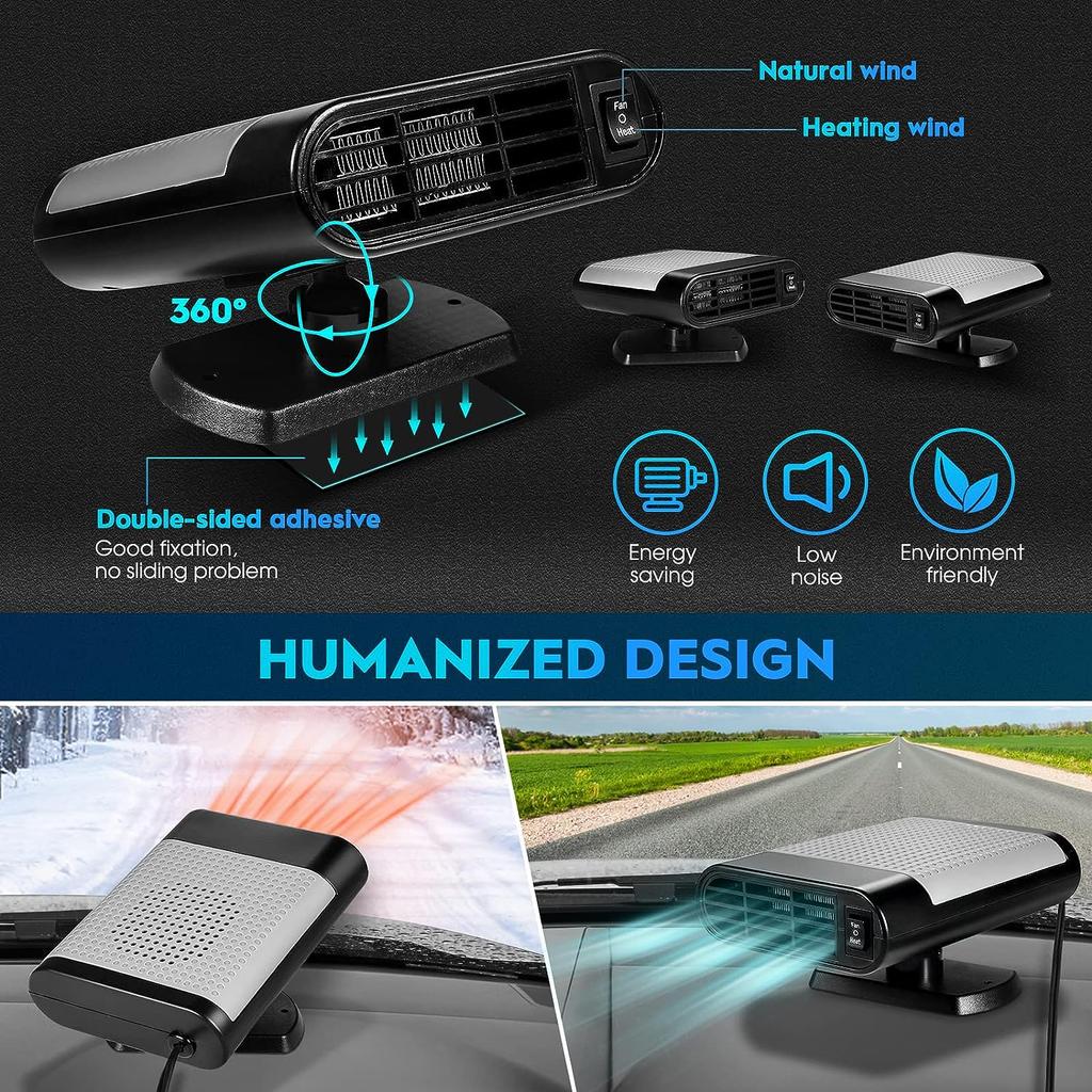12-V-Autoheizlüfter/Kühllüfter Autoheizlüfter 2-in-1-Autoentfroster, Schnellheizender elektrischer Heizlüfter für tragbare Autos