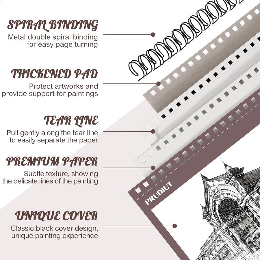 

Альбом для эскизов 8,5×11 дюймов, на спирали, 50 листов, 68 фунтов 100 г/м², без кислоты, скетчбук для рисования, живописи, эскизов, искусства Па United States