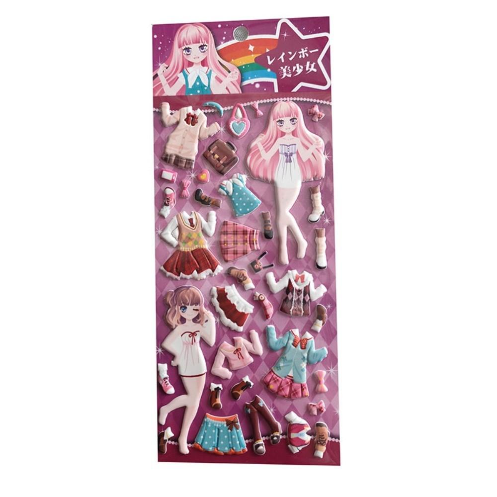 Eva Bubble Foam Princess Dress-Up Stickers (4 Styles) Reusable No-Residue Stickers For Handbooks Phone Cases Sticker Story Store