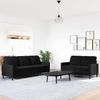 2 Piece Sofa Set with Cushions Black Velvet