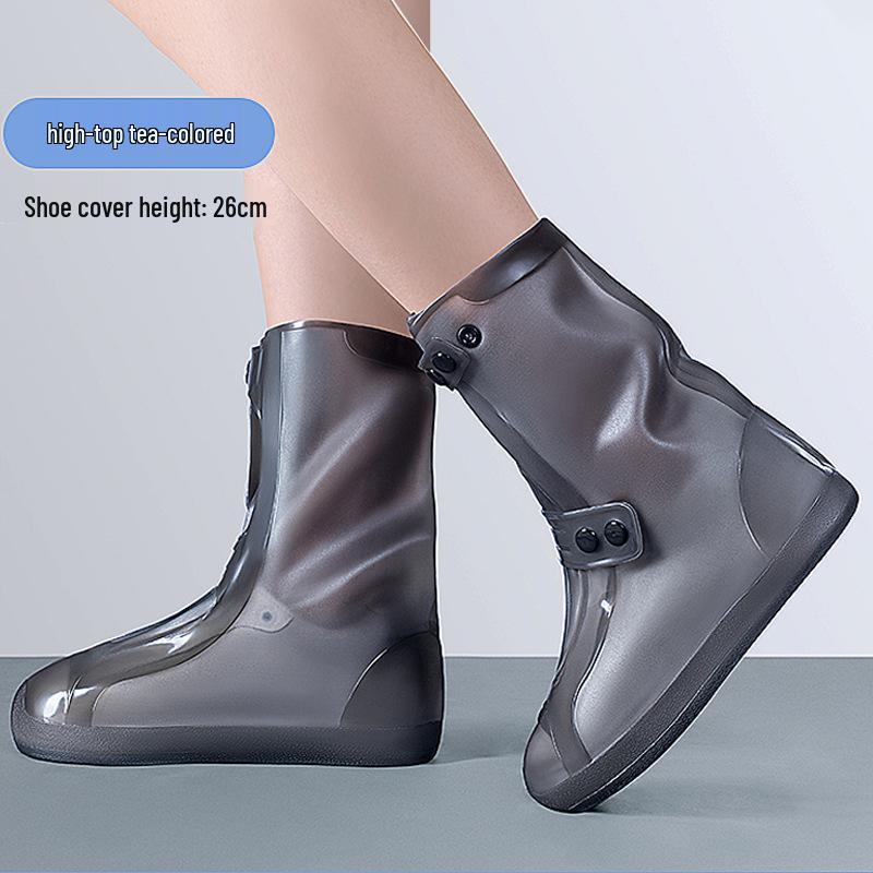 Высокие водонепроницаемые силиконовые бахилы - Водонепроницаемые, Нескользящие, Утолщенные, Износостойкие для мужчин, женщин и детей. L (38-39)