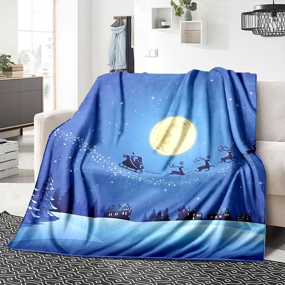 1Pc Winter Snowflakes Blanket Soft Throw Blanket For Home Bedroom Bed Sofa Travel Office Solid Christmas Blanket