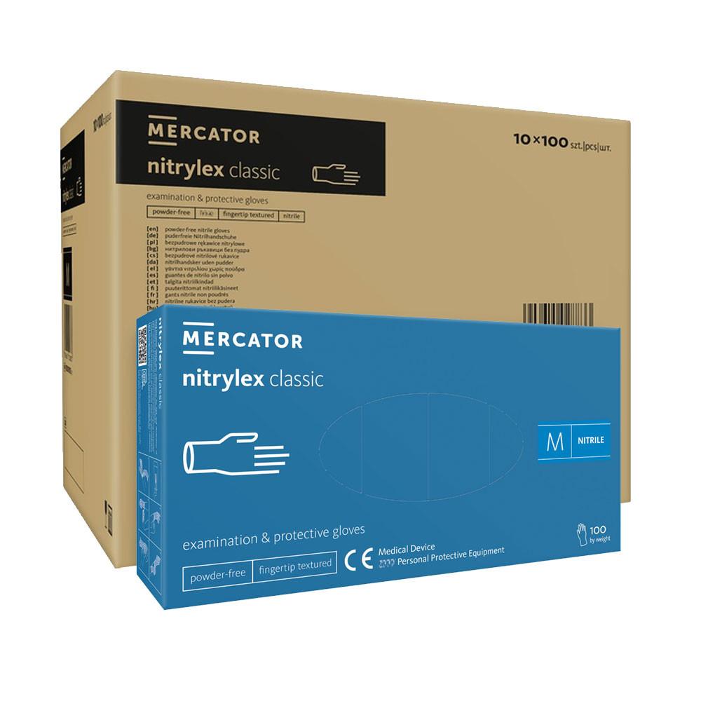 Nitrile Gloves Blue Mercator Nitrylex Classic 100 Pieces Carton 10 Pack