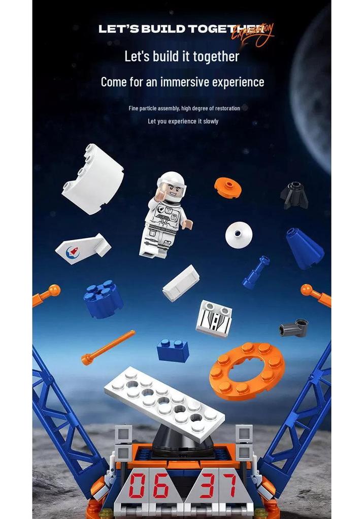 LEGO-Compatible Space Rocket Building Blocks Model - Children's Educational Toy Gift