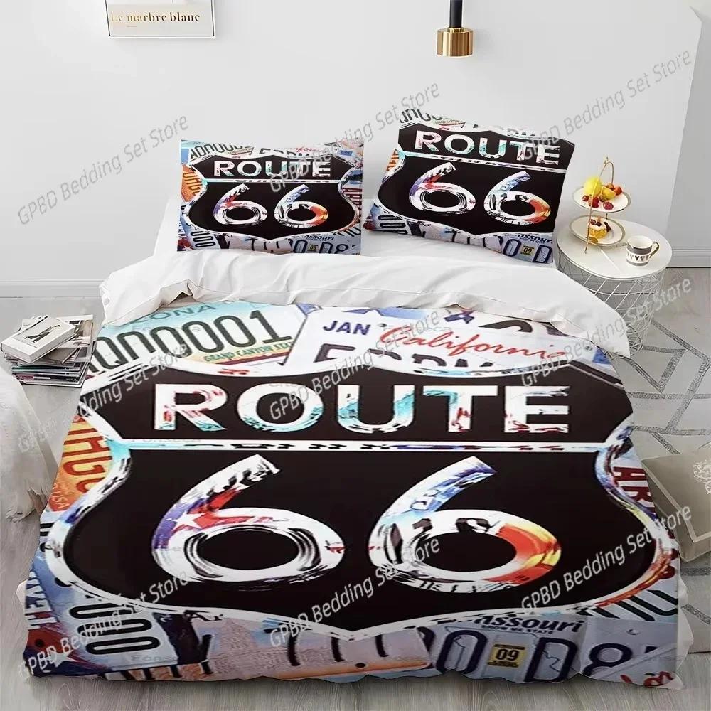 Historic Route 66,Mother Road 3D NEW Duvet Cover Pillowcase Bedding Set Adult Boy Girl Bedroom Decoration Single Double Large