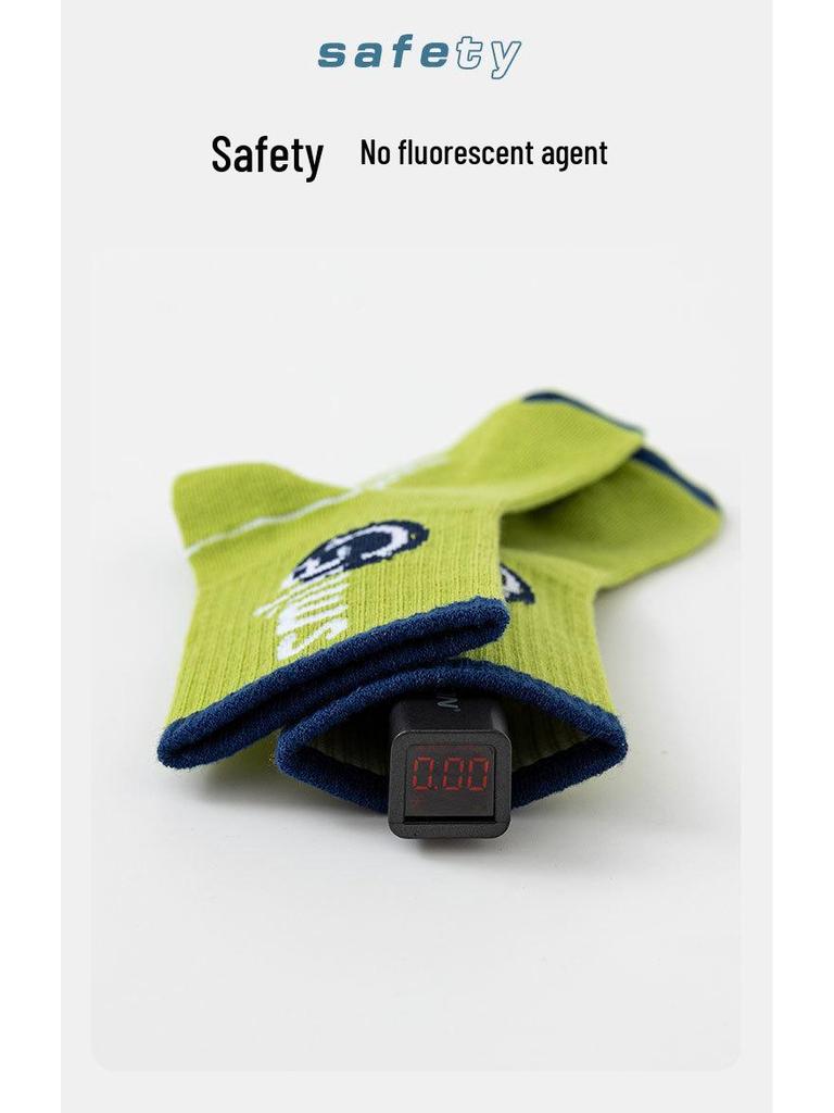 Geruchsresistente Jungen-Baumwoll-Basketballsocken, Mittelhoher Schaft, Trendig für Frühling, Herbst, Winter, Alter 3-12