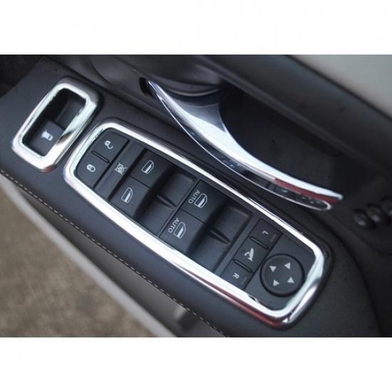 4pcs Car Window Lift Button Trim Frame Kit for Jeep Grand Cherokee 2011+ Chrome