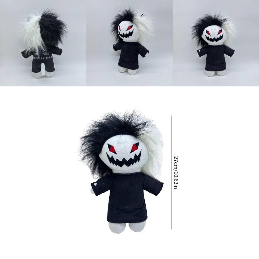 Zxc Cat Plush Halloween Black And White Grinning Cat Stuffed Toy 27cm/10.62in Height
