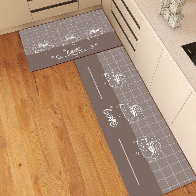 Washable Kitchen Floor Mat Parlor Carpet Bedroom Long Rug Bathroom Entrance Doormat Toilet Anti -Slip Anti -Fatigue Absorbent Mats 