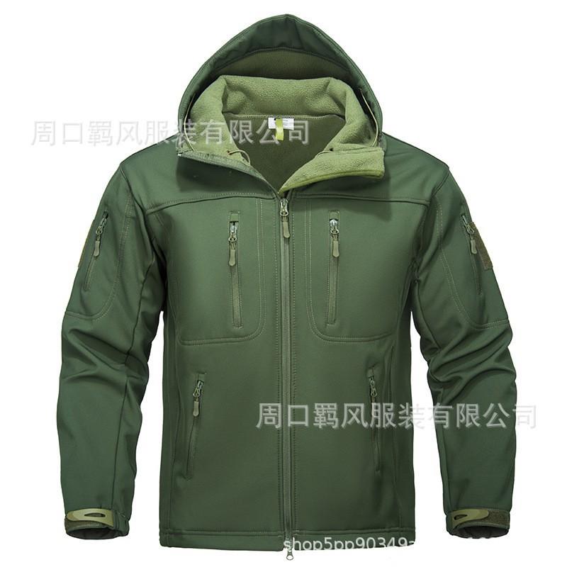 Soft Shell Suit Men's Outdoor Sharkskin Velvet Thermal Jacket