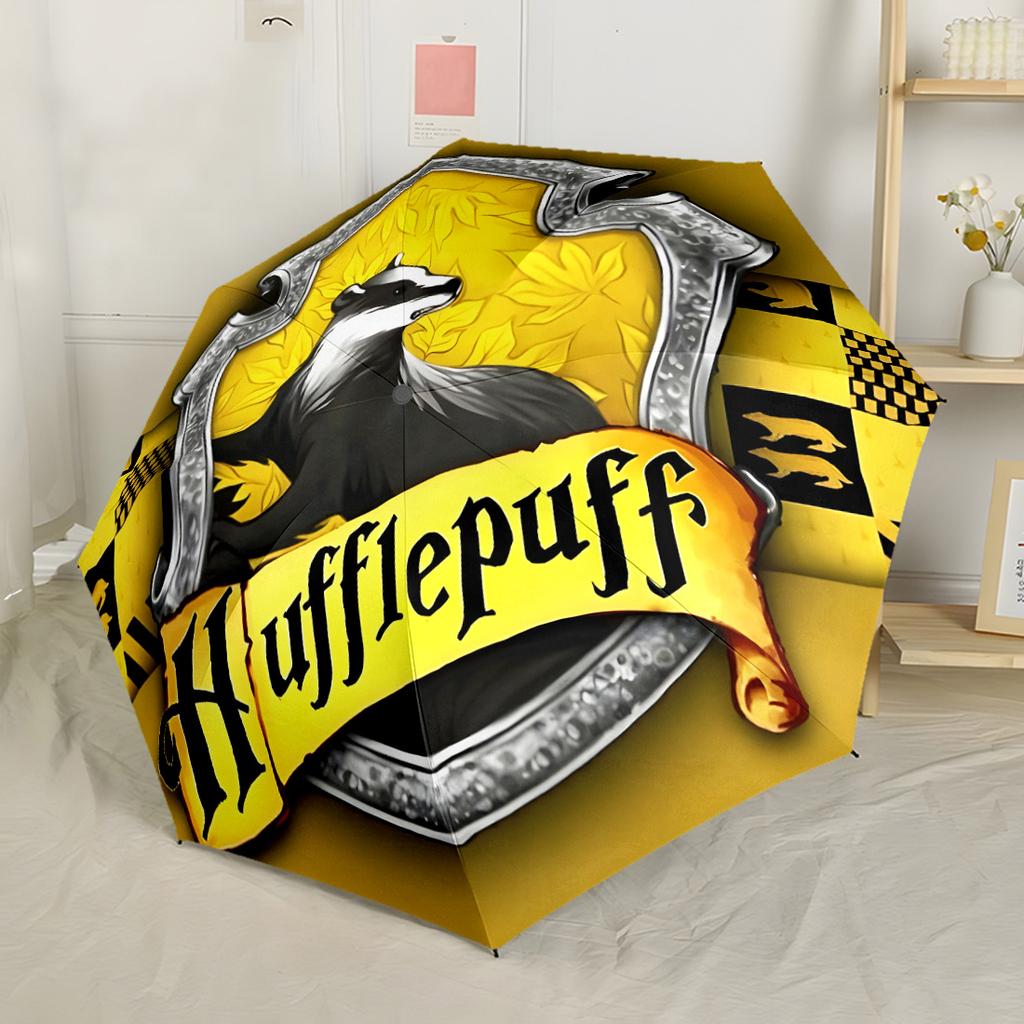 Gryffindor Pride And Loyalty Automatic Umbrella Sturdy 8-Rib Shaft Durable Plastic & Iron All-Season Umbrella for Travel Elegant Women's Umbrella