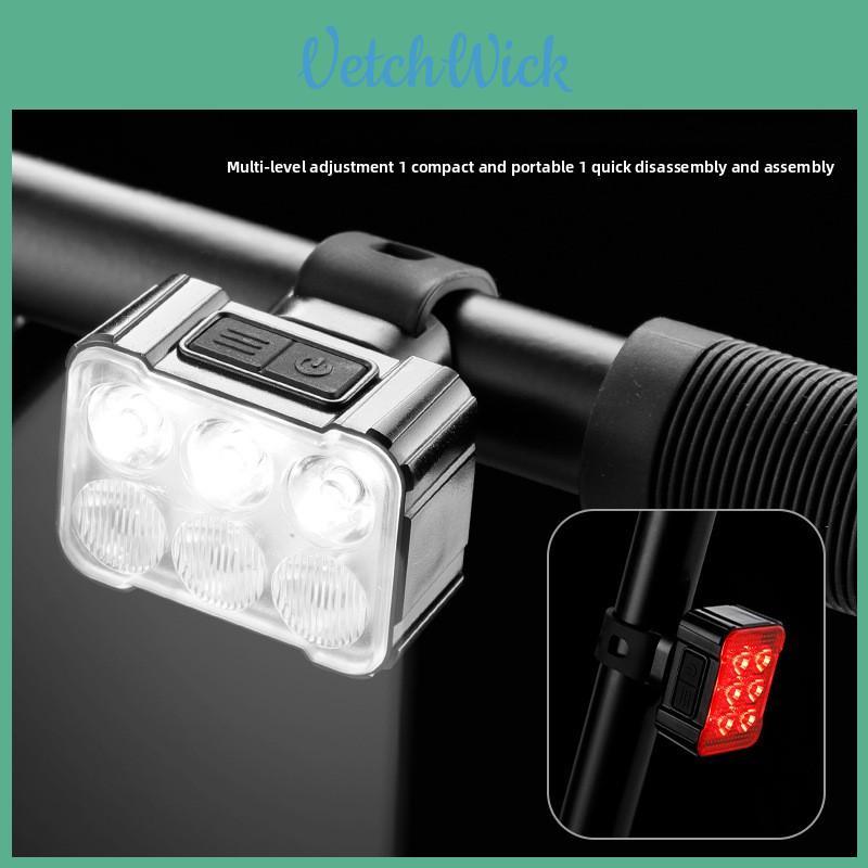 Bicycle Front And Rear Led Light With Waterproof Material For Night Riding Safety