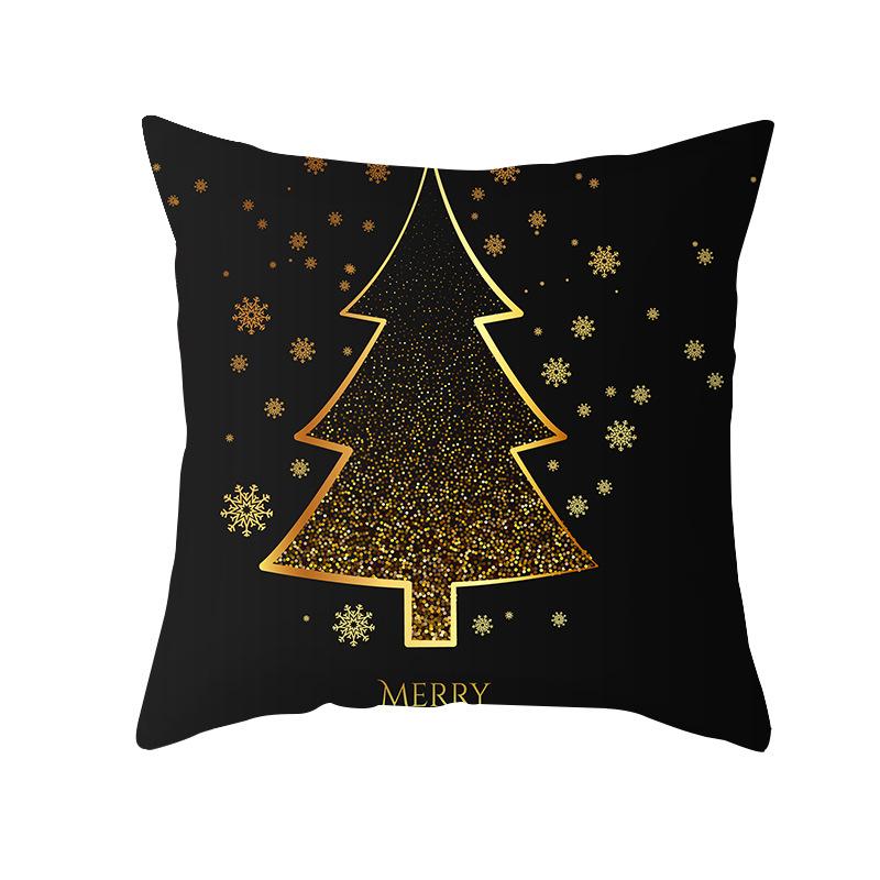 Nordische Weihnachtskissenbezug Schwarz Gold Serie Pfirsichhaut Kissenbezug Büro Sofa Kissenbezug Zuhause