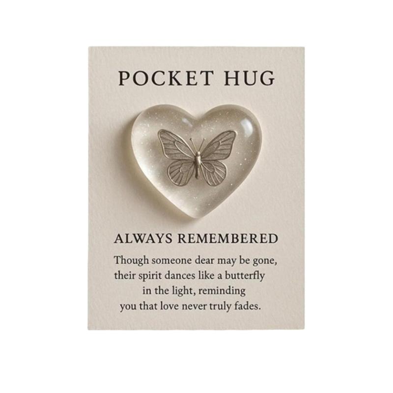 Heart Pocket Hug with Greeting Cards,Heart Tokens Hug Distance Social Present During Lockdowns for Colleague Family 1