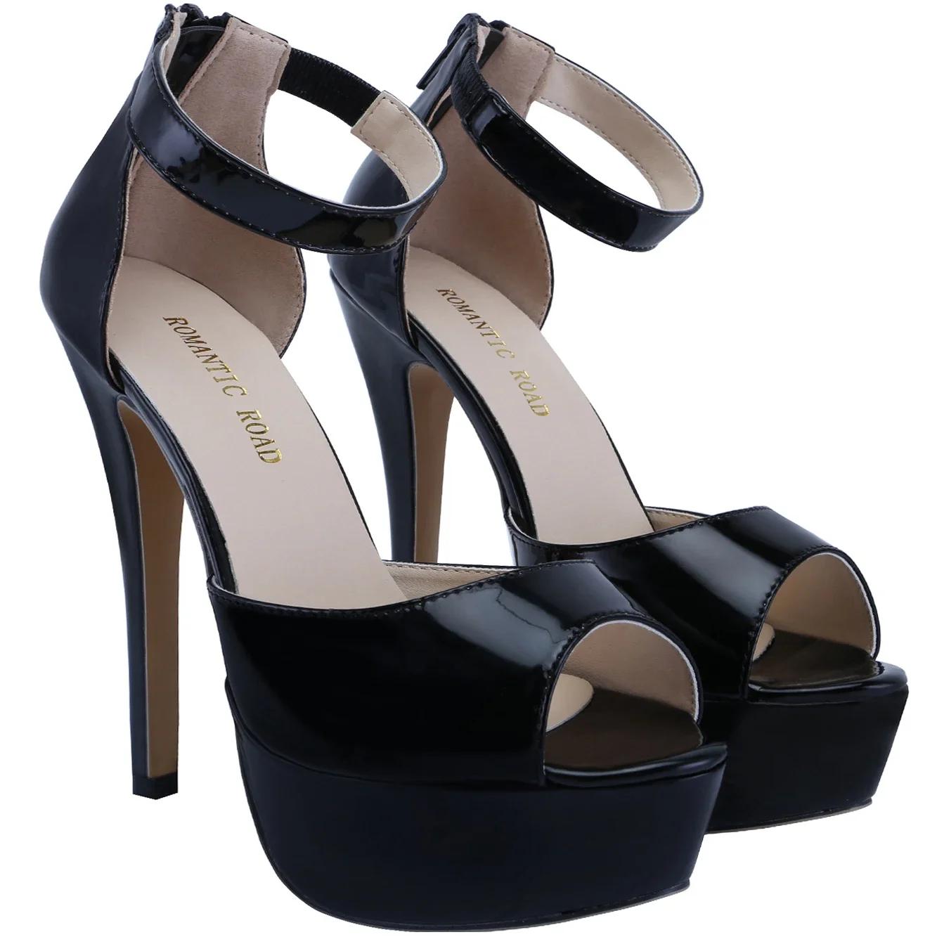 

Женские босоножки, новые сексуальные туфли на платформе 14 см, супер-высокие каблуки-шпильки с открытым носком, с ремешком на щиколотке, сандалии-гладиаторы, вечернее платье, свадебные туфли 35