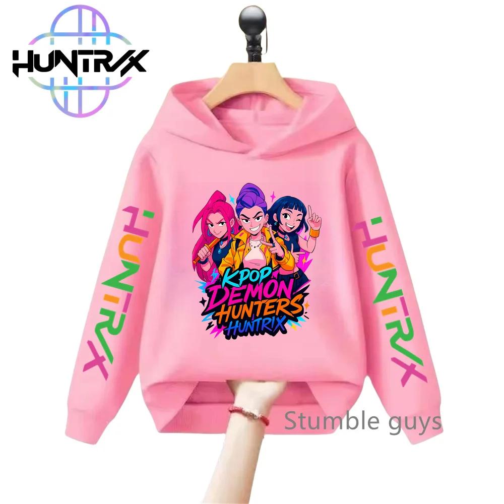Kids KPop Demon Hunters Autumn Boys Girls Hoodie Long Sleeve Sweatshirt Sportswear Anime Clothes Stylish