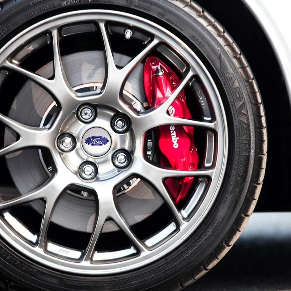 4 Stück Auto Felgen Radnabenabdeckung Aufkleber Zubehör für Ford ST Racing RS Mustang Mondeo Edge MK Kuga Fiesta Fusion