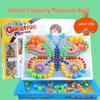 Mushroom Nails Building Blocks & Pixel Art Beads - Educational Puzzle for Early Childhood Development