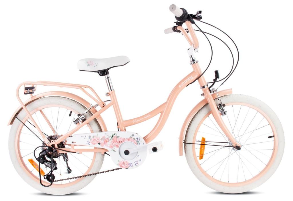 20 Inch Bicycle For A Girl Child Shimano 6 Gears Flower Bike Apricot Sun Baby