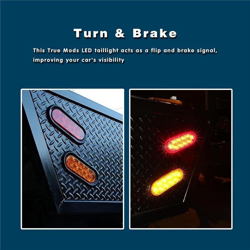 Car Oval 10LED Light Bulbs Brake Lights With Plug12v Turn Signal Lights Universal For Most Cars Trucks Trailer Red Parts